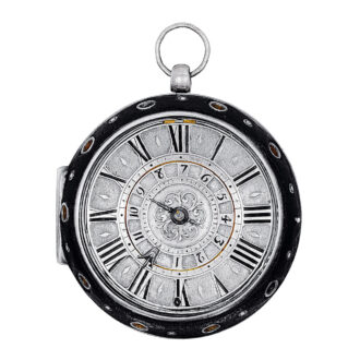 Swiss silver and leather pair cased verge pocket watch circa 1690