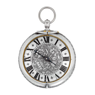 French silver open faced hour striking coach watch circa 1660