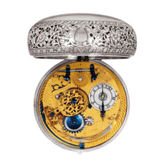 French silver open faced hour-striking coach watch circa 1660