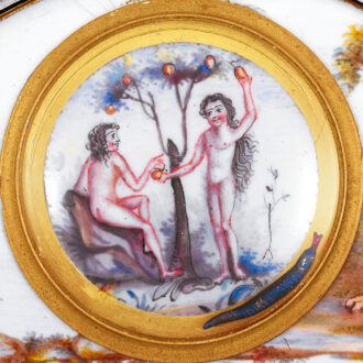Swiss silver Adam and Eve animated watch with date Circa 1815