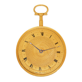 Swiss gold repeating clock watch with four gongs Circa 1820