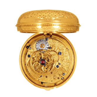Swiss gold pair-cased quarter repeating verge Circa 1770