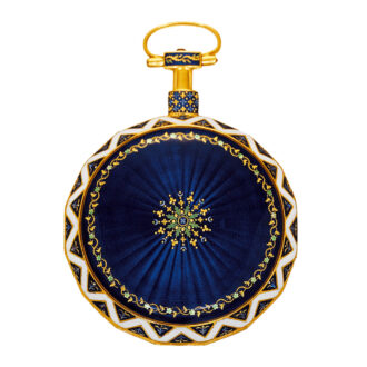 Fine French 18K gold and guilloché enamel pocket watch Circa 1790