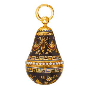 Swiss gold, enamelled pear shaped form watch Circa 1800