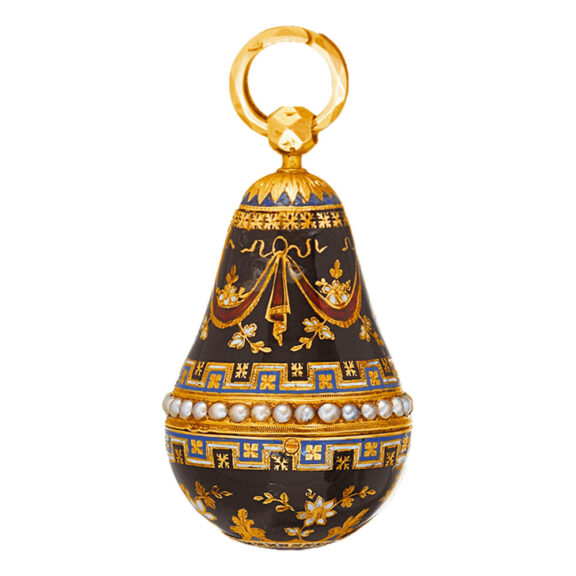 Swiss gold, enamelled pear shaped form watch Circa 1800