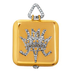 French 18k gold square Art Deco pendant watch Circa 1910