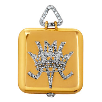 French 18k gold square Art Deco pendant watch Circa 1910