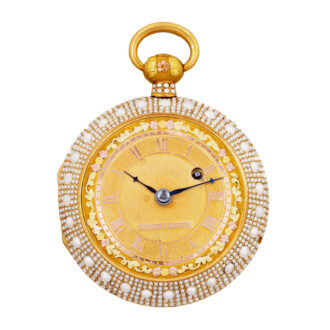 Swiss 18 carat gold and pearl-set pendant watch Circa 1830