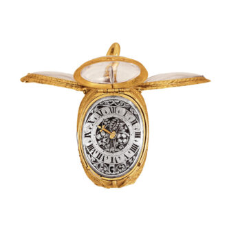 French gilt brass pendant watch in form of a tulip bud Circa 1640