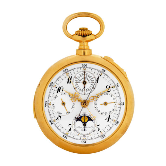 Swiss gold astronomic triple-complicated pocket watch Circa 1890