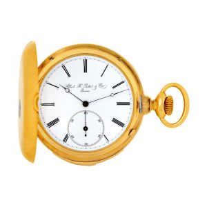 Swiss 18k yellow gold minute repeating lever pocket watch Circa 1900