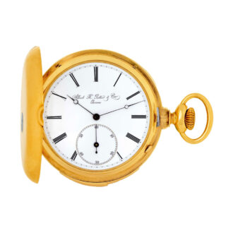 Swiss 18k yellow gold minute repeating lever pocket watch Circa 1900