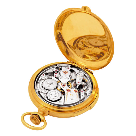 Swiss 18k yellow gold minute repeating lever pocket watch Circa 1900 Swiss 18k yellow gold minute repeating lever pocket watch Circa 1900