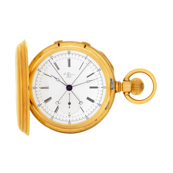 Swiss gold hunting cased with independent split-seconds Circa 1880