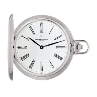 Swiss 18 Carat white gold hunting cased dress watch Circa 1980