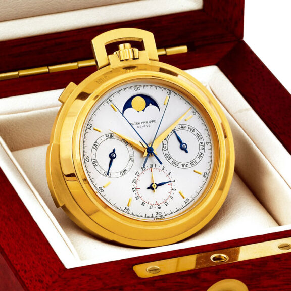 Swiss gold astronomic triple-complicated pocket watch Circa 1905