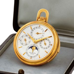 Swiss gold minute repeating astronomic pocket watch Circa 1940