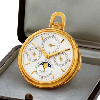 Swiss gold minute repeating astronomic pocket watch Circa 1940