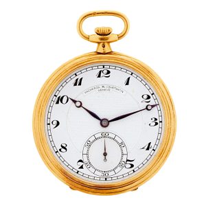 Swiss 18 carat gold open faced lever dress watch Circa 1920
