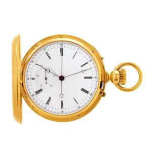 French gold hunting cased keyless lever pocket watch Circa 1880
