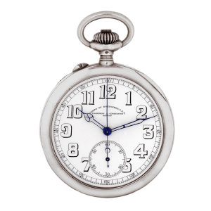 Interesting Swiss silver pocket watch with chronograph Circa 1918