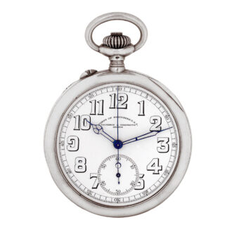 Interesting Swiss silver pocket watch with chronograph Circa 1918