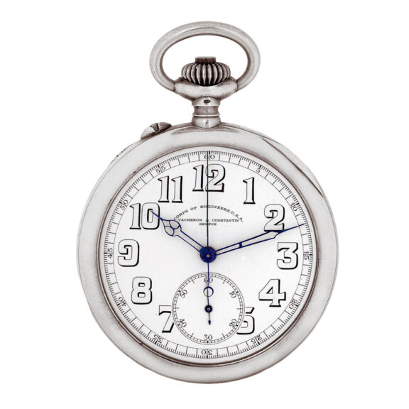Interesting Swiss silver pocket watch with chronograph Circa 1918