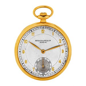Elegant Swiss gold dress watch with matching chain Circa 1930