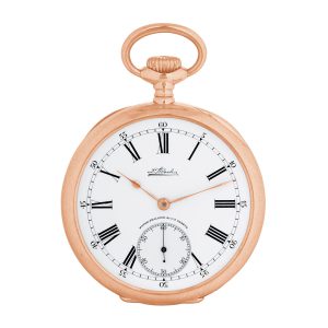 Swiss 18K pink gold Chronometro Gondolo pocket watch Circa 1920