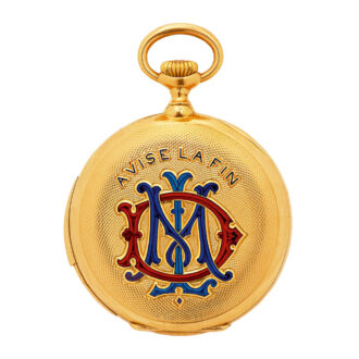 Swiss gold and enamel repeating pendant watch Circa 1912