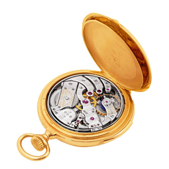 Swiss gold and enamel repeating pendant watch Circa 1912 Swiss gold and enamel repeating pendant watch Circa 1912
