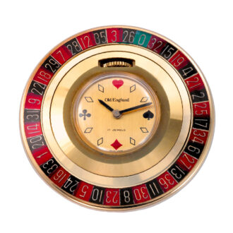 Interesting Swiss gilt brass watch with roulette feature Circa 1930