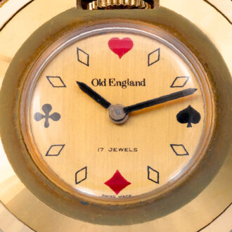 Interesting Swiss gilt brass watch with roulette feature Circa 1930
