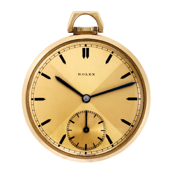 Swiss 18 carat yellow gold keyless pocket watch Circa 1930