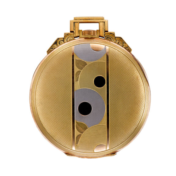 German 14K gold and silver Art Deco pocket watch Circa 1930