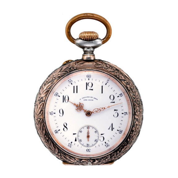 Swiss nielloed silver open faced pocket watch Circa 1890 Swiss nielloed silver open faced pocket watch Circa 1890
