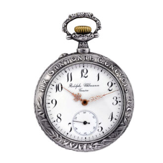 Swiss nielloed silver open faced pocket watch Circa 1900