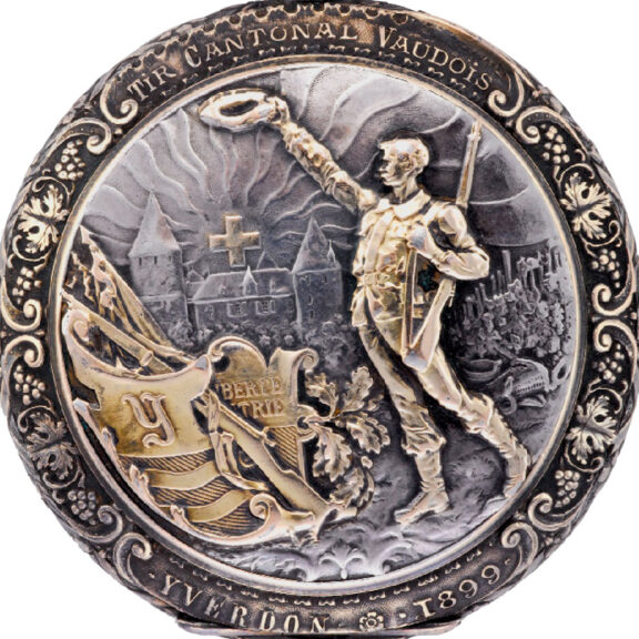 Fine Swiss nielloed silver keyless pocket watch Circa 1895 Fine Swiss nielloed silver keyless pocket watch Circa 1895