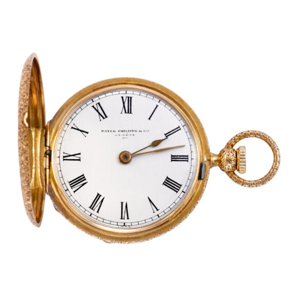 Early 18K gold hunting cased keyless pocket watch Circa 1850
