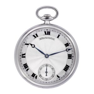 Swiss platinum cased keyless dress pocket watch Circa 1918