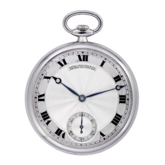 Swiss platinum cased keyless dress pocket watch Circa 1918