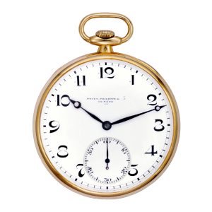 Swiss gold watch with Art Nouveau geometric, floral pattern Circa 1900