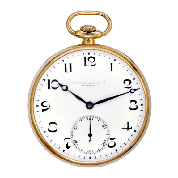 Swiss gold watch with Art Nouveau geometric, floral pattern Circa 1900