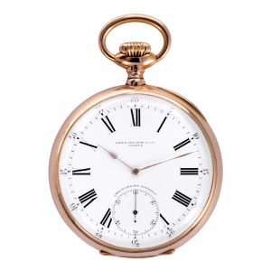 Swiss 18k pink gold Chronometro Gondolo pocket watch Circa 1913