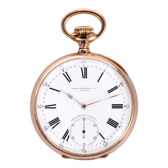 Swiss 18k pink gold Chronometro Gondolo pocket watch Circa 1913