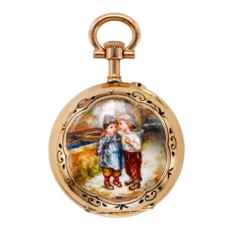 Small Swiss gold and enamel lever pocket watch Circa 1890