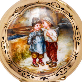 Small Swiss gold and enamel lever pocket watch Circa 1890