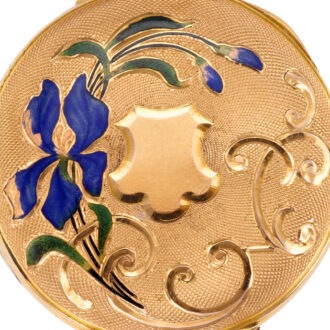 Fine Swiss pink gold and cloisonne enamel pocket watch Circa 1890