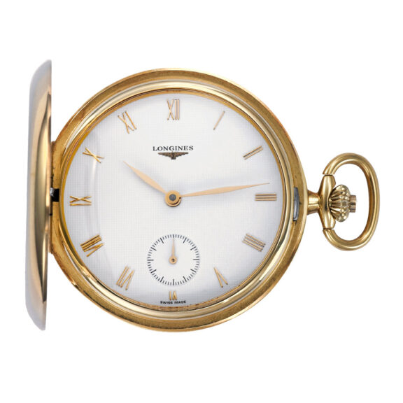 Swiss gold hunting cased keyless lever pocket watch Circa 1985