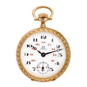 Swiss 18 carat gold open faced lever pocket watch Circa 1910